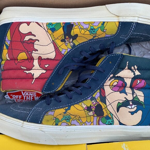 RARE The Beatles X Vans Sk8 High Yellow Submarine With Box Size 11 - Picture 6 of 16